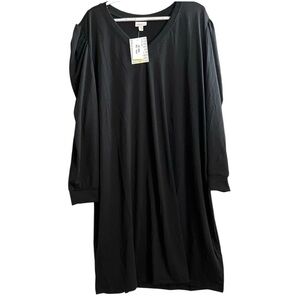 Lularoe NWT AVA Women Size 3XL Black V-neck Long Sleeve Dress